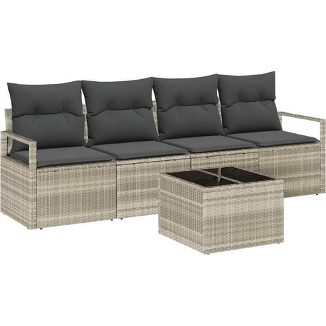 Maison Exclusive - Set di divani 5 pcs Grigio chiaro e grigio scuro polyrattan
