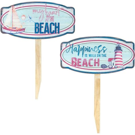 Signes Grimalt Holz Holzplattenwand  Beach Adorno 2 verschiedene blaue Holzplatten 2x30x39cm 21829