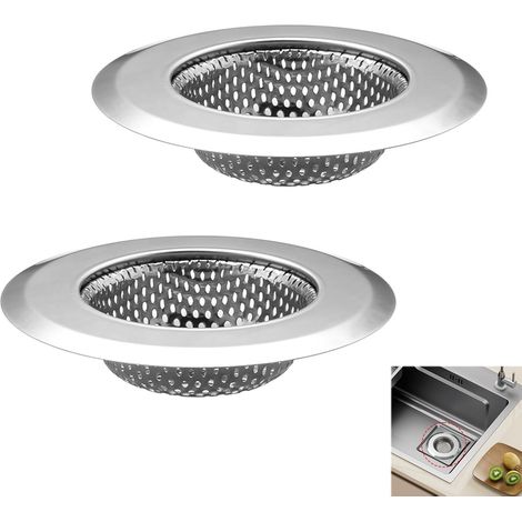 2 PCS Kitchen Sink Strainers, Stainless Steel Kitchen Sink Drain Strainer, Anti-Clogging Bathroom Drain Filter, Outer Diameter 115mm, Dishwasher Safe, for Sinks with 60mm-115mm Drainage Ports (1/5)