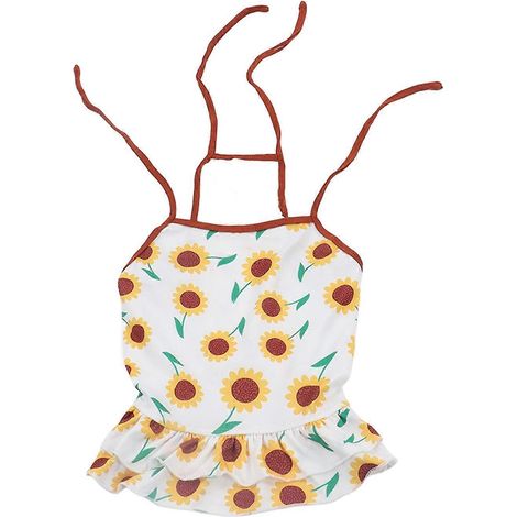 Jupe à bretelles pour animaux de compagnie, imprimé tournesol, robe respirante et confortable pour chiens de petite et moyenne taille (1/2)