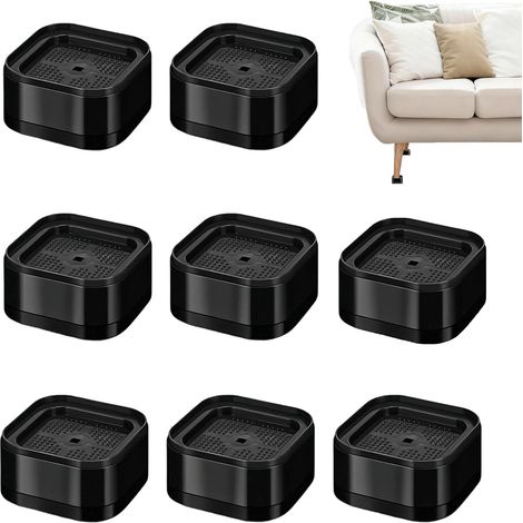 8 elevadores apilables para patas de cama, 3,5 cm de diámetro interior, 5 cm antideslizantes, para sillas y sofás. (1/5)