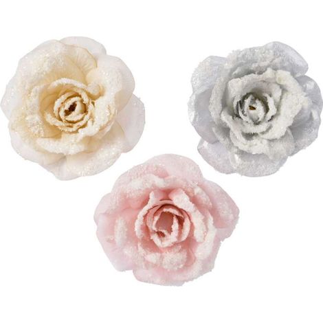 Clip rosa innevata 12xh5 cm (1/4)