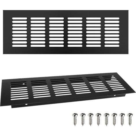 2 Pcs Grille de Ventilation,Grille D'aération Aluminium,250mm Grille Ventilation Rectangulaire Grille Aeration Aluminium,Grille D'aération en Aluminium pour Mur Armoire Vitrine Salle de Bain (1/4)