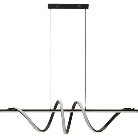 Lampadario a sospensione in metallo nero, 101x25x30-150 cm – Led Spiral (1/5)