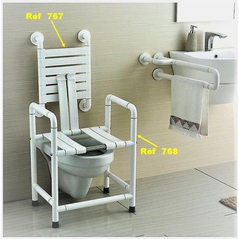 Sgabello con braccioli - Nylon bianco - Antibatterico