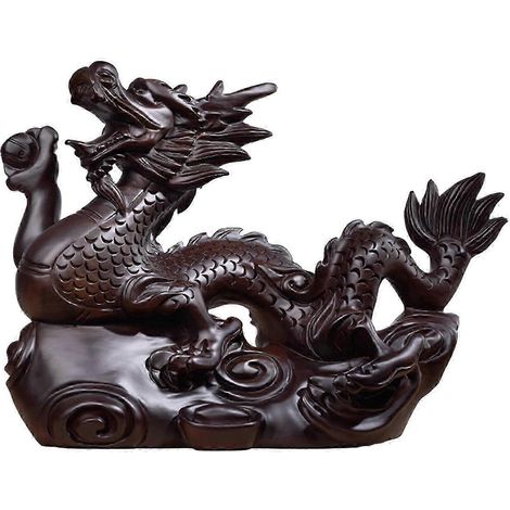 Geschnitzte chinesische Drachenfigur aus Holz, 12 cm, Feng-Shui-Ornament, traditionelles Souvenir zum chinesischen Neujahr, vielseitig einsetzbar im Wohnzimmer-Style B (1/5)