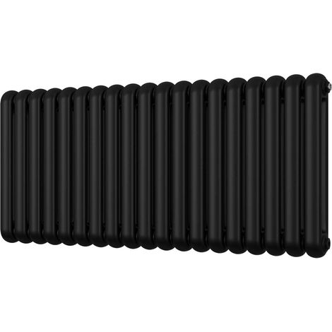 Sherwood - Black Round Top Column Radiator H600mm x W1340mm 2 Column (1/3)