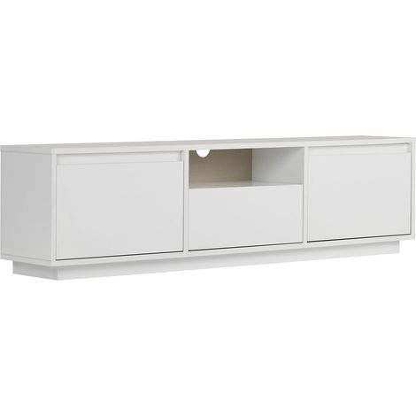 Meuble TV en bois "Sentinel" - 160 x 30 x 42 cm - Blanc