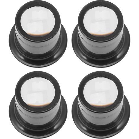Juego de 4 lupas profesionales de joyero de 10 aumentos en resina negra, diseño compacto para reparación de relojes y viajes diarios. (1/5)
