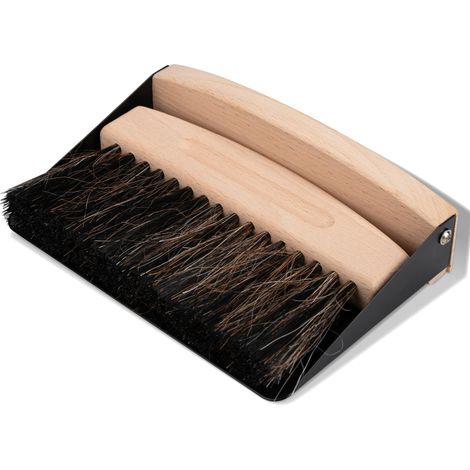 shovel set, 15.5x10x4 cm, black, beech wood/horsehair/steel (1/5)