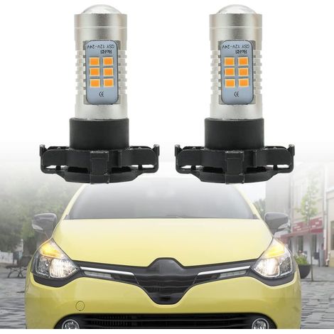 Clignotant Avant LED Ambre PY24W Pour Renault Clio IV Typ X98 2012-2020 - Répéteurs Latéraux LED Ampoules (1/5)
