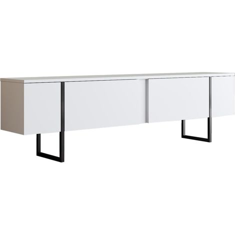 Porta TV in legno "Luxe" 180 x 30 x 50 cm - Bianco (1/5)