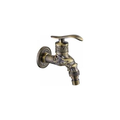 Machine à laver de piscine à eau froide simple et ancienne, robinet de balcon extérieur à 4 jets, robinet en bronze rétro - Crezuo