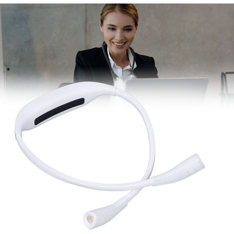 Augenschonende LED-Leselampe, tragbare Nackenlampe, USB-wiederaufladbare Leselampe für Schüler, LED-Nackenlampe zum Joggen im Freien bei Nacht, weiß. (1/5)