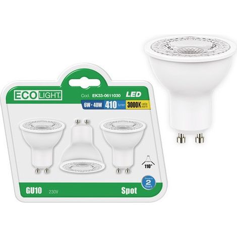 LAMPADINE ECOLIGHT LED GU10 SP6W N.CF3PZ