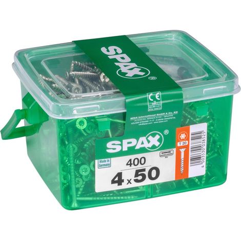 Set 400 viti SPAX Torx in acciaio a testa svasata, Diam.4 mm x L.50 mm SPAX