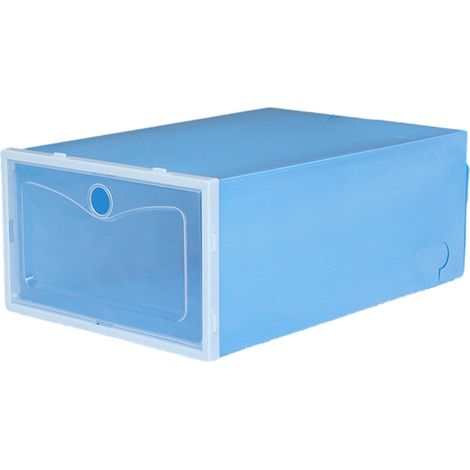 Boite A Chaussures - Transparente - Empilable - Antidéversement 45° - Plastique Rigide - Pour Chambre Ou Dortoir - 33 x 23 x 13 cm - Lot De 1 (1/5)
