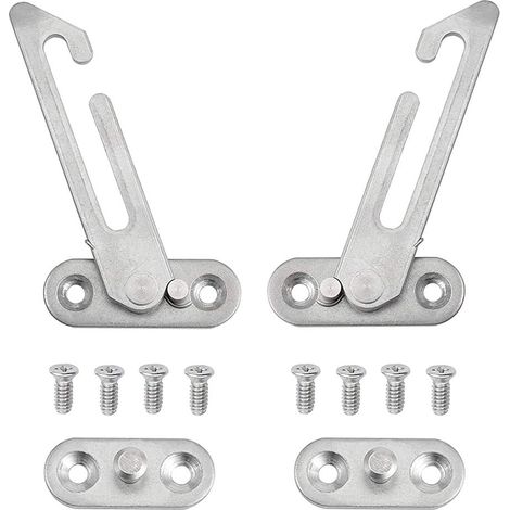Juego de 2 limitadores de apertura para ventanas de PVC, acero inoxidable 304, cierres de seguridad para niños con tornillos para ventanas izquierdas y derechas. (1/5)