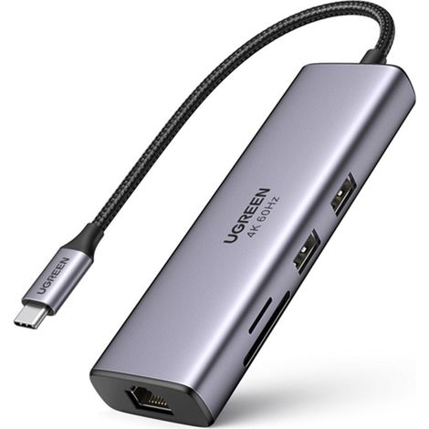 Ugreen adattatore 7 in 1 da usb c a usb ahdmisdtfpdethernet rj45