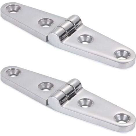 (SUS316 100 mm x 25 mm, 2 Stück) Spiegelpolierte Edelstahl-Möbelscharniere für Boote (1/4)