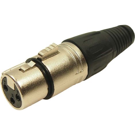 RS PRO-Connecteur XLR Femelle Droit 3 voies Montage sur câble, placage Argent ( Prix pour Sachet de 2 )