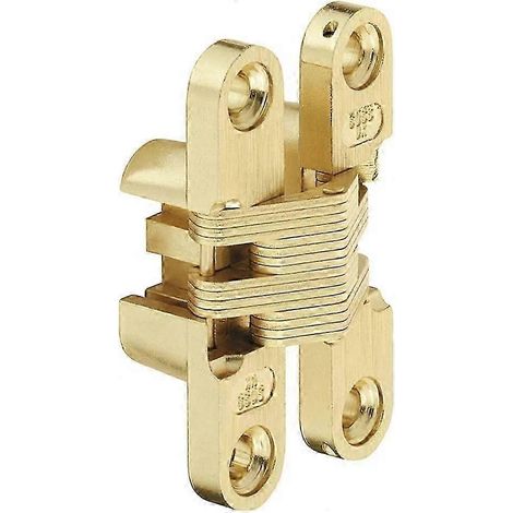 Charnières de porte en laiton pour meubles - Compatibles avec les armoires, penderies, bureaux, tiroirs et portes de fenêtre - Adaptées au bois de 13 à 16 mm d'épaisseur - Ouverture à 180° - Finition (1/5)
