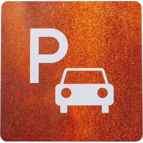 Plaque de porte alu effet rouille - Parking - 4385082 (1/2)