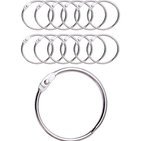 12 Duschvorhangringe mit Metallhaken – Hergestellt in Italien – 50 mm Öffnung, runder Ring für Vorhänge, Badezimmer, Haushalt, Aktenschränke – Metallfarbe – Eisen (1/5)
