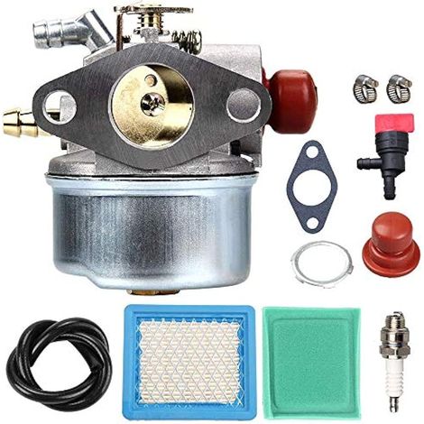 Compatible avec carburateur 640104 + filtre à air Kit de réglage pour Tecumseh 640025A 640135A 640004 640117 OHH50 OHH65 5,5 HP Moteur tondeuse à gazon nettoyeur haute pression Souffleuse à (1/4)