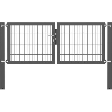 ALBERTS Doppeltor Flexo Plus, anth.RAL 7016, z.Einbet.BxH2000x800mm, PF1500/100x100mm (1/5)