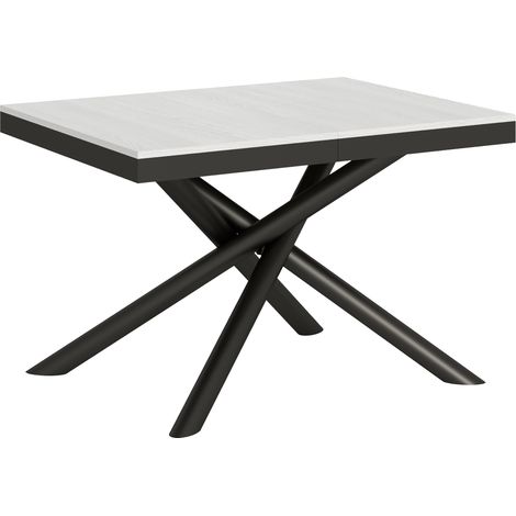 Tavolo "Barletta" allungabile in legno per sala da pranzo -Allungabile fino a 224 cm / Bianco Frassino (1/5)