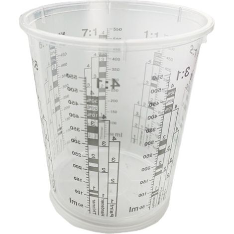 Lot de 20 gobelets doseurs jetables en plastique, capacité 680 ml, avec graduation (1/5)