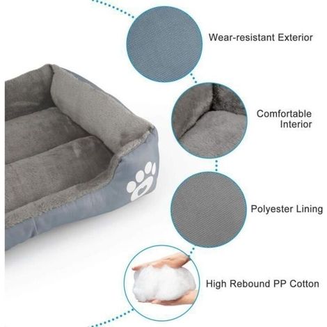 Panier Chien Lit pour Chien Coussin pour Chien Chat Lavable Extra-Doux Confortable et Mignon Coussin pour lit de Chat Chien, aux (1/3)