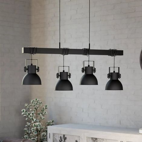 [GEBRAUCHT] B-Ware Eglo Hängeleuchte Shirebrook Pendelleuchte Deckenlampe E27 Vierflammig Schwarz