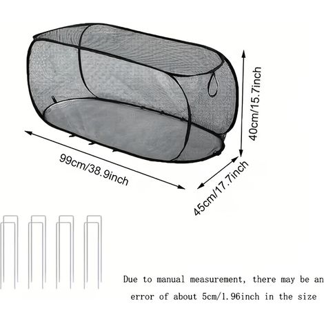 Bâche de serre pliable et escamotable avec 4 piquets de sol, filet de protection résistant aux animaux et insectes, idéale pour les parterres surélevés, les fruits, les légumes et les semis, réutilisa (1/5)