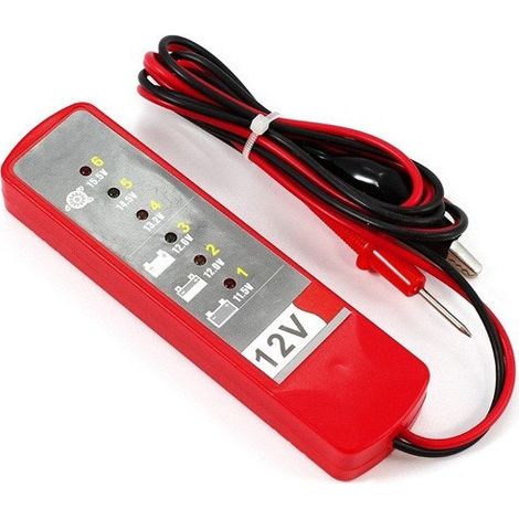 TRADE SHOP - Tester Digitale 12v 6 Led Verifica Controllo Batteria Alternatore Auto Moto Test - (1/2)
