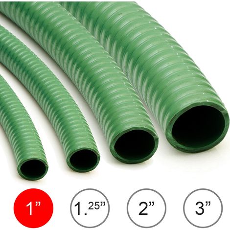 5M Reinforced Suction & Discharge Drain Pump Hose Wolf 1" (25mm) PVC Pipe for Flood Water, Ponds