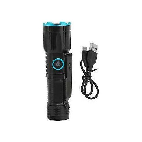Mini lampe torche 1200 lm ultra-lumineuse à 4 vitesses, rechargeable et portable, en alliage d'aluminium. (1/5)