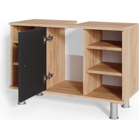 Mobile sottolavabo per bagno Fynn, Antracite, 80 x 54 cm, Vicco (1/5)