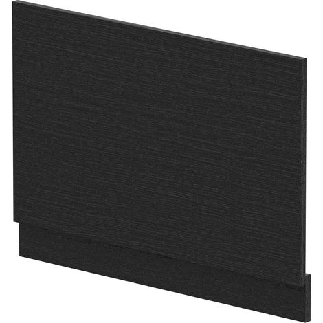800mm Bath MFC End Panel & Plinth - Woodgrain Charcoal Black