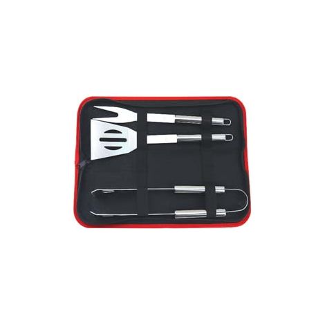 ATTREZZI ACCIAIO INOX PER BARBECUE IN SET DA 4 PEZZI LAPILLO