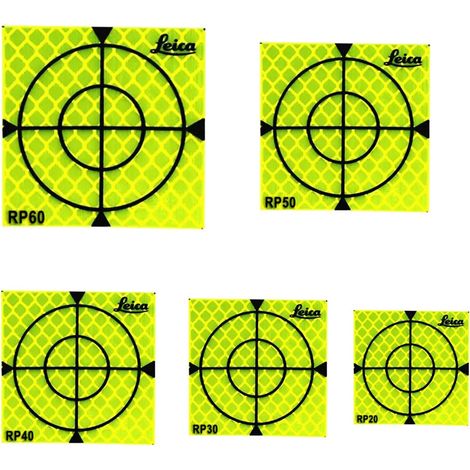 Target riflettenti Fluo rifrangenti adesivi 20/30/40/50/60mm con croce di mira 20 pezzi Misura - 50mm x 50mm