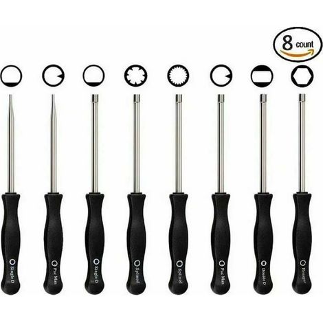 Tournevis de réglage du carburat Tournevis de nettoyage du carburat Réparation du mot Compatible avec la plupart des mots 2 temps (tournevis 8 pièces avec boîte et aiguille) (1/5)