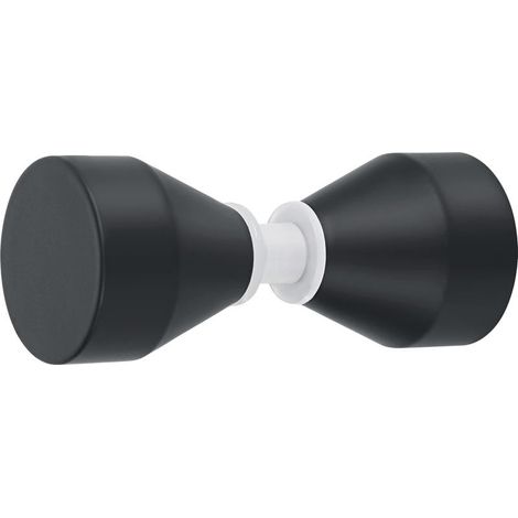 Poignées de Porte Multilatéral de Douche Rondes en Verre, en Acier Inoxydable, Poignées Rechange pour Cabine de Douche, Écran de Douche, Noir (1/5)