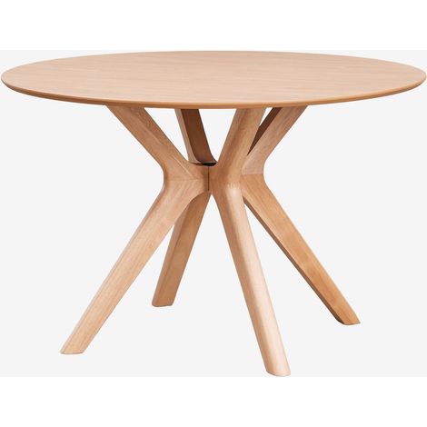 Mesa de comedor redonda Ø120 cm en MDF y chapa de madera de caucho Arnaiz SKLUM       