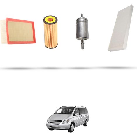 Kit tagliando 4 filtri compatibile con Mercedes Viano (639) 3.0 CDI 140kw Dal 2003 (1/5)