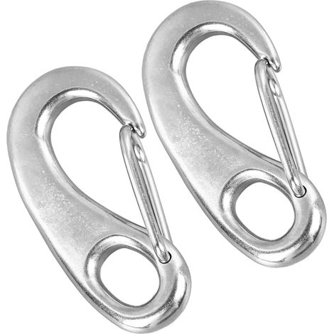 Lot de 2 mousquetons à ressort multifonctionnels en acier inoxydable 316, 10 cm (3,94 po). (1/5)