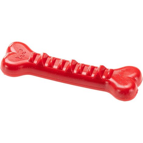 Os à mâcher pour chien, petit format, favorise l'hygiène bucco-dentaire. Goût viande. Peut être rempli de croquettes ou de friandises. Taille S : 12,6 x (1/5)