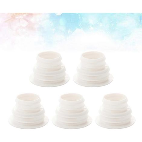 Lot de 5 bouchons de vidange anti-encrassement blancs, compatibles toilettes et salle de bain, empêchant les infiltrations d'eau (1/5)