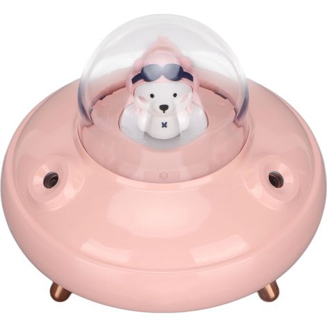 Mini humidificateur UFO mignon 500 ml à double buse, petit humidificateur à brume fraîche pour bureau, voyage, chambre, chambre de bébé, voiture, rose (1/5)